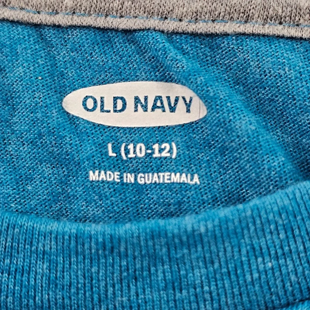 Jawsome Shark Facts Old Navy Blue Short Sleeve Cotton Blend T-Shirt Youth L